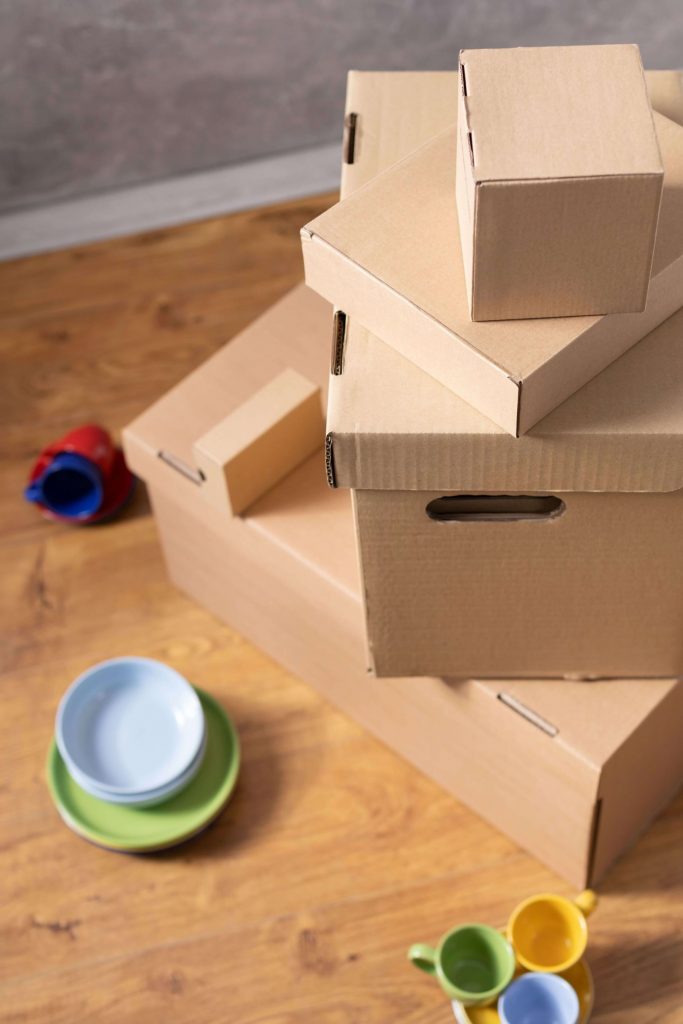 cardboard boxes and things